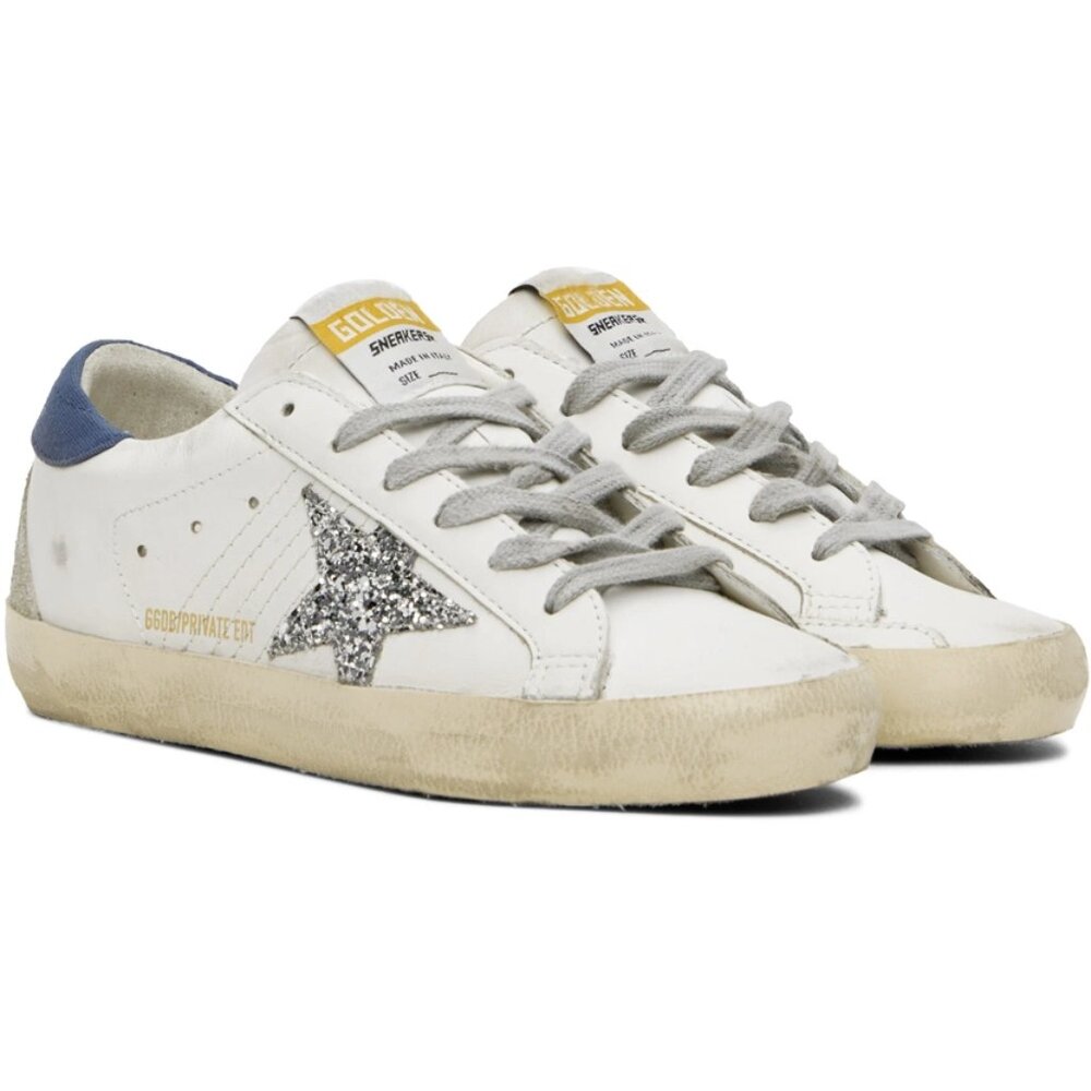 NWB Golden Goose Private Edition SuperStar Sneakers EU 38 Silver Glitter Star - Picture 11 of 11